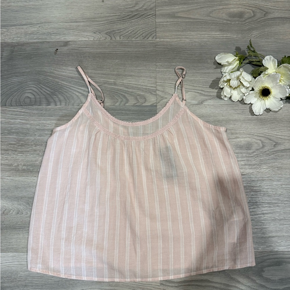 Abercrombie & Fitch Pink Striped tank top with lace details - Picture 5 of 10